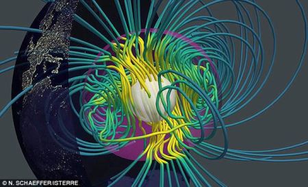 最新高清视频图像揭晓地球“湍流”内核，进一步揭晓驱动磁场的运行机制。地球磁场源自地球表面之下3200公里深处。