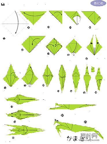 折纸螳螂大全 折纸可飞螳螂简单