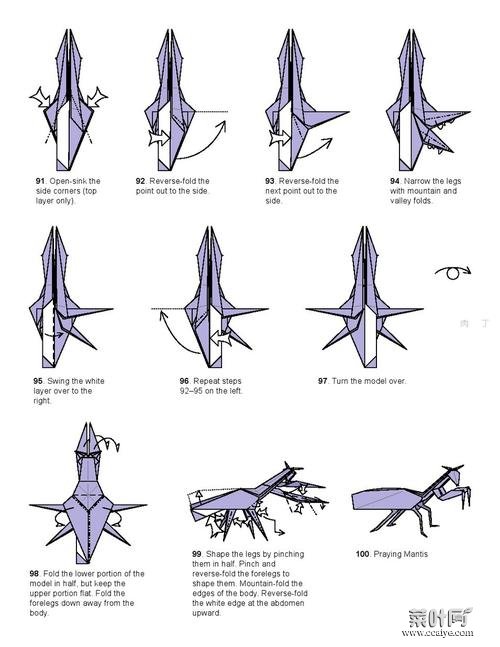 折纸螳螂大全 折纸可飞螳螂简单