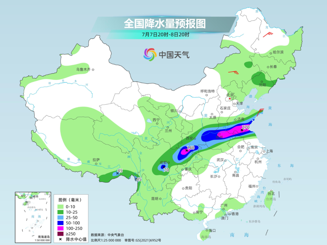 下周副热带高压位置将再次变化！近期多雨的黄淮等地雨会少吗？