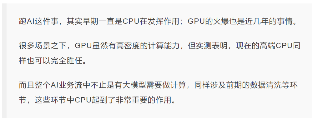 国产大模型第一梯队玩家，为什么pick了CPU？