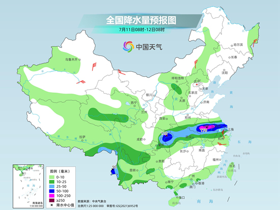 强降雨带盘踞江淮等地 江西福建高温不下线