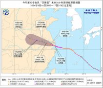 台风橙色预警：“贝碧嘉”减弱为台风级 将穿越上海江苏安徽等地