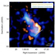 国际天文学家团队使用甚大阵列VLA观测到附近星系团合并CIZA J0107.7+5408